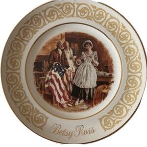 Petsy Ross plate , collectable, American Flag
